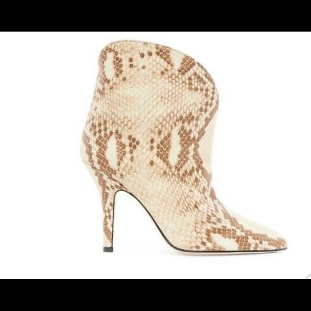 Paris Texas Beige Snake Print Ankle Boots